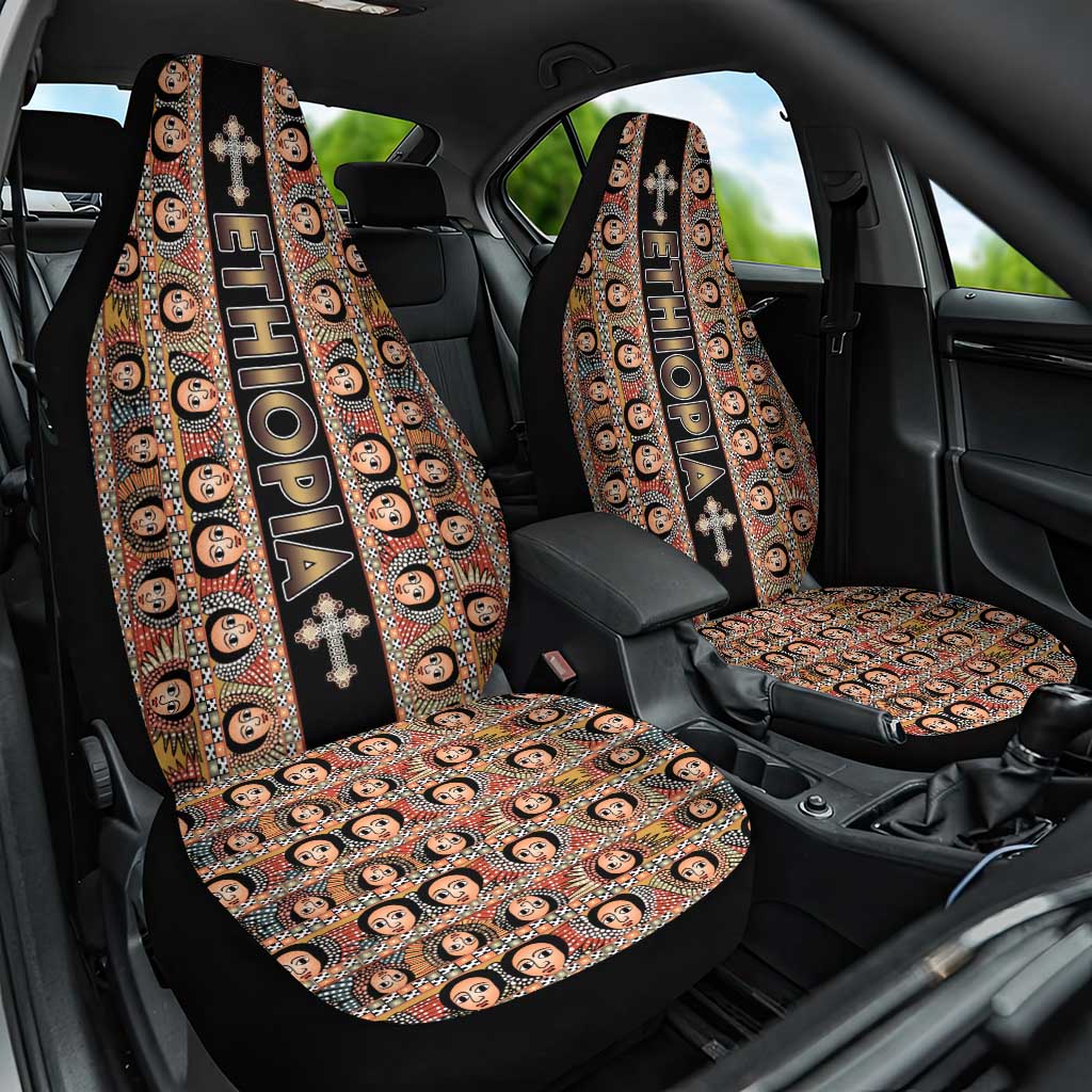 Ethiopian Tewahedo Angel Orthodox Car Seat Cover Black Color