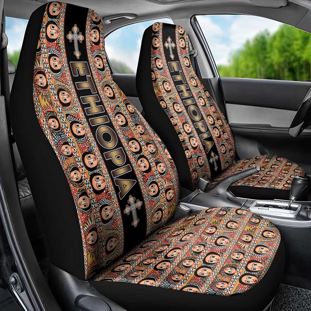 Ethiopian Tewahedo Angel Orthodox Car Seat Cover Black Color