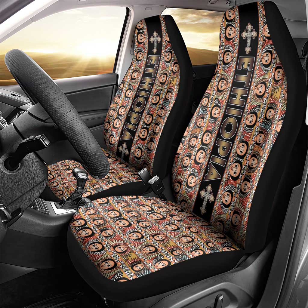 Ethiopian Tewahedo Angel Orthodox Car Seat Cover Black Color