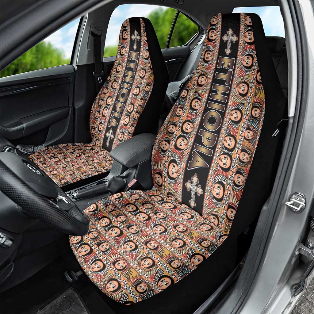 Ethiopian Tewahedo Angel Orthodox Car Seat Cover Black Color