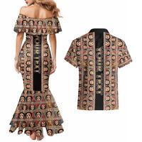 Personalized Ethiopian Tewahedo Angel Orthodox Couples Matching Mermaid Dress and Hawaiian Shirt Black Color