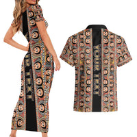 Personalized Ethiopian Tewahedo Angel Orthodox Couples Matching Short Sleeve Bodycon Dress and Hawaiian Shirt Black Color