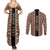 Personalized Ethiopian Tewahedo Angel Orthodox Couples Matching Summer Maxi Dress and Long Sleeve Button Shirt Black Color