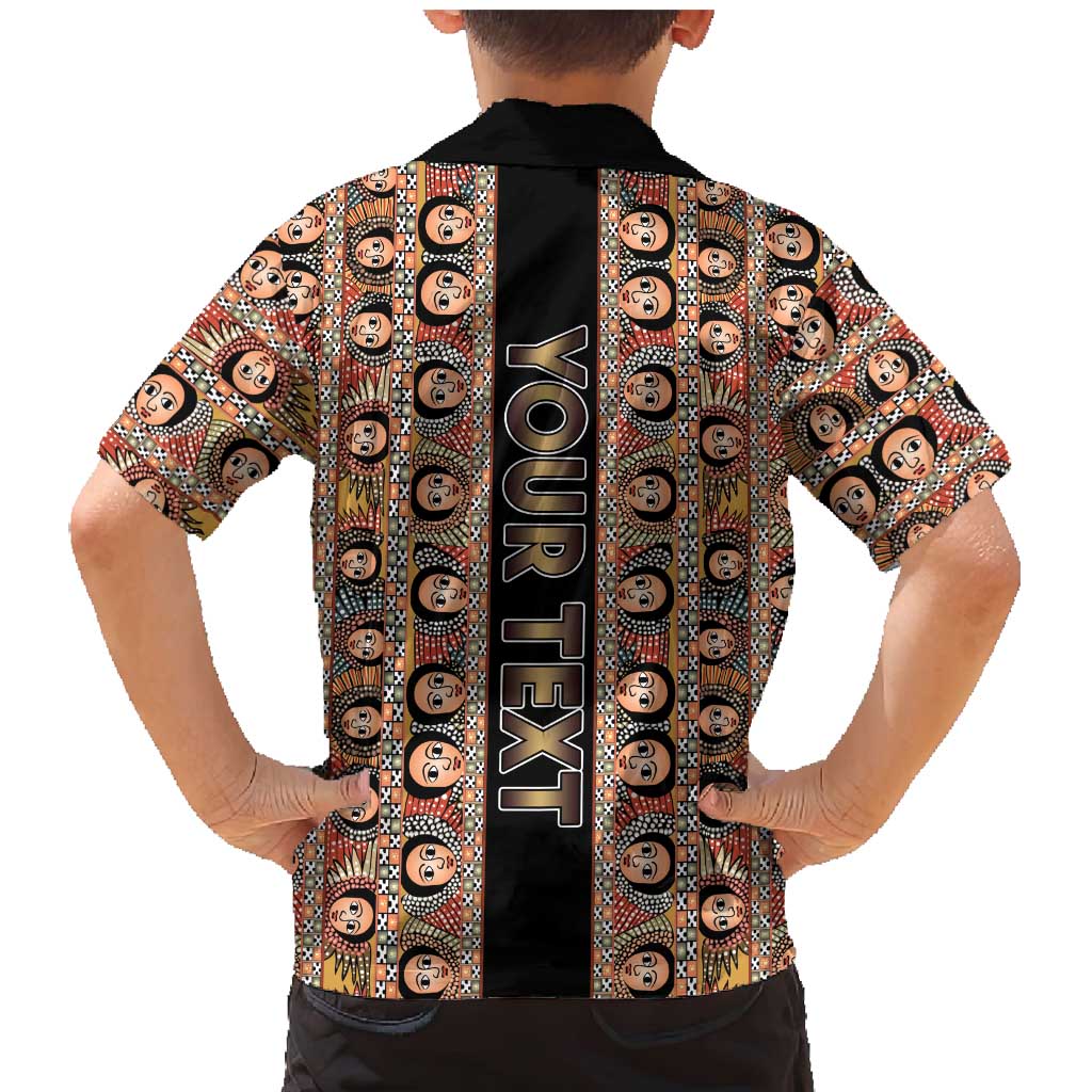 Personalized Ethiopian Tewahedo Angel Orthodox Family Matching Mermaid Dress and Hawaiian Shirt Black Color