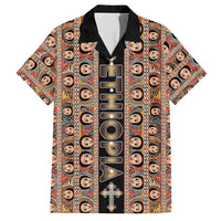 Personalized Ethiopian Tewahedo Angel Orthodox Family Matching Off Shoulder Maxi Dress and Hawaiian Shirt Black Color