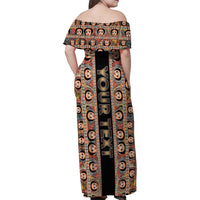 Personalized Ethiopian Tewahedo Angel Orthodox Family Matching Off Shoulder Maxi Dress and Hawaiian Shirt Black Color