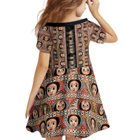 Personalized Ethiopian Tewahedo Angel Orthodox Family Matching Puletasi and Hawaiian Shirt Black Color