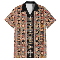 Personalized Ethiopian Tewahedo Angel Orthodox Family Matching Short Sleeve Bodycon Dress and Hawaiian Shirt Black Color
