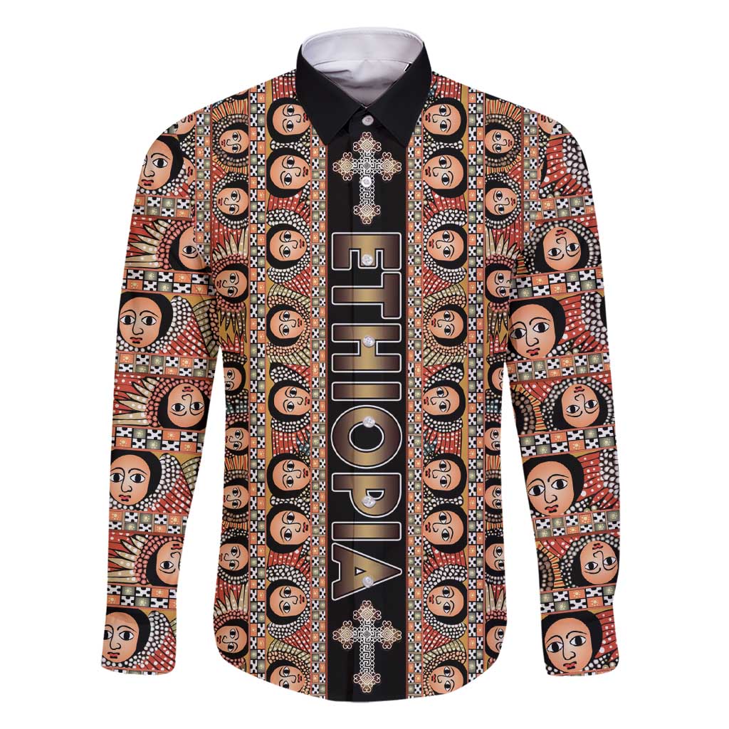 Personalized Ethiopian Tewahedo Angel Orthodox Family Matching Short Sleeve Bodycon Dress and Hawaiian Shirt Black Color