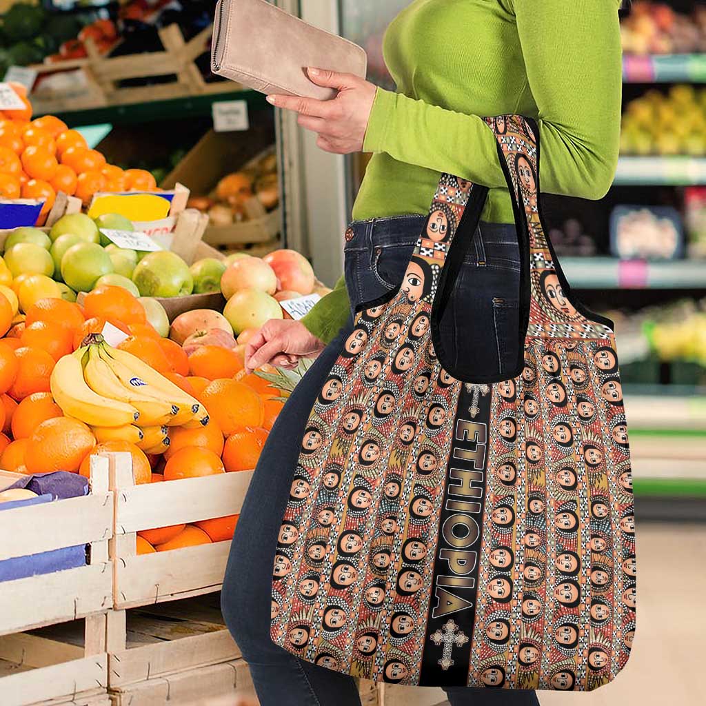 Ethiopian Tewahedo Angel Orthodox Grocery Bag Black Color