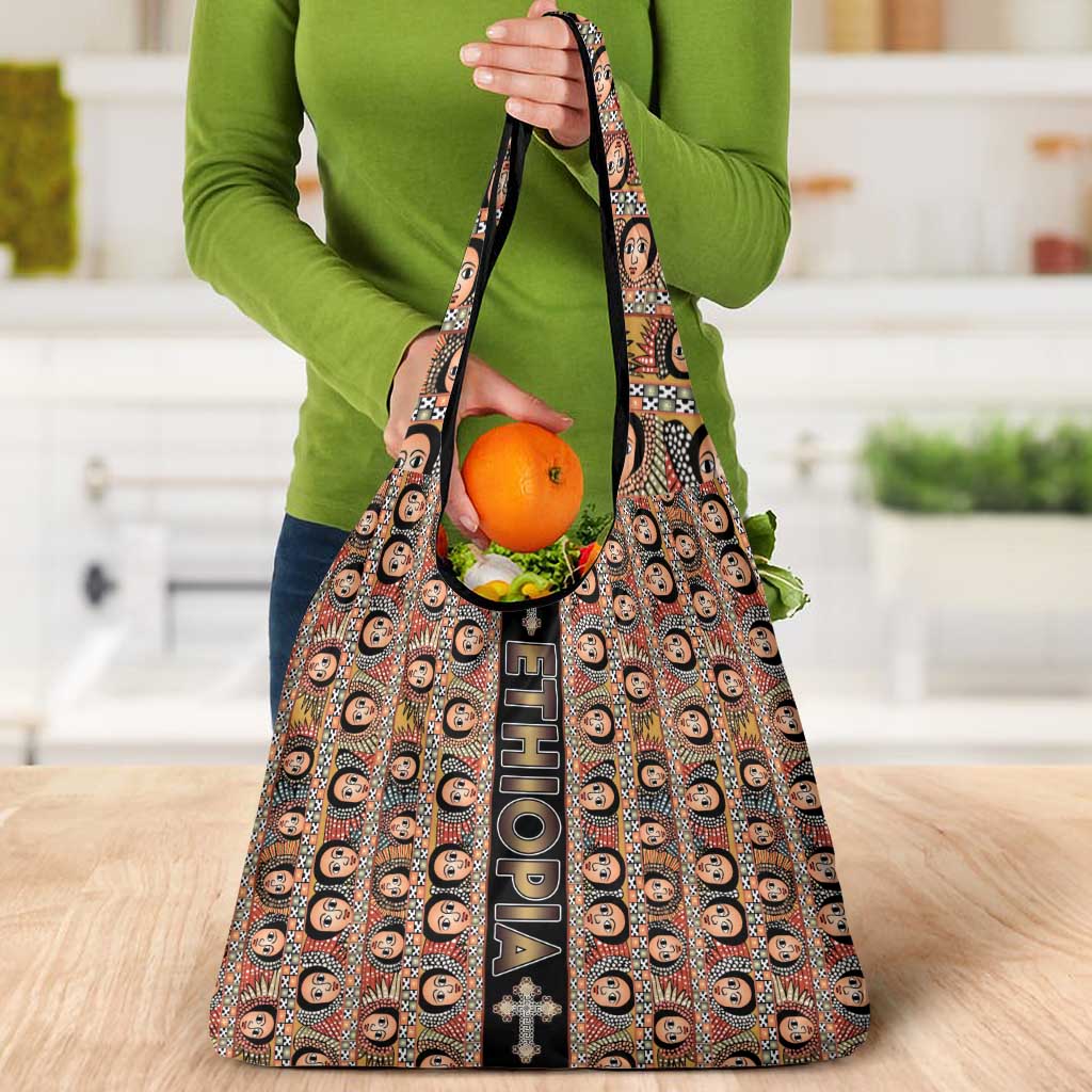 Ethiopian Tewahedo Angel Orthodox Grocery Bag Black Color