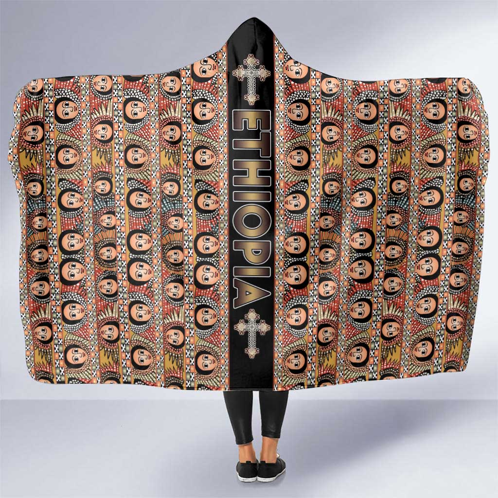 Ethiopian Tewahedo Angel Orthodox Hooded Blanket Black Color