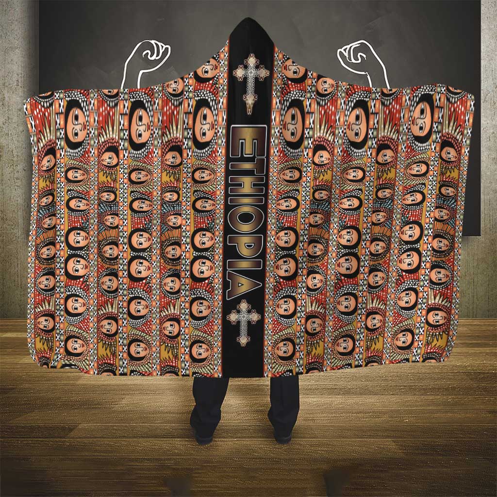 Ethiopian Tewahedo Angel Orthodox Hooded Blanket Black Color