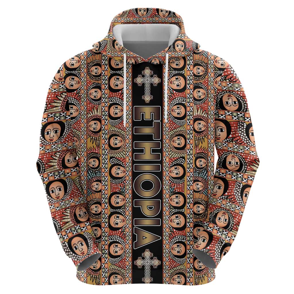 Personalized Ethiopian Tewahedo Angel Orthodox Hoodie Black Color