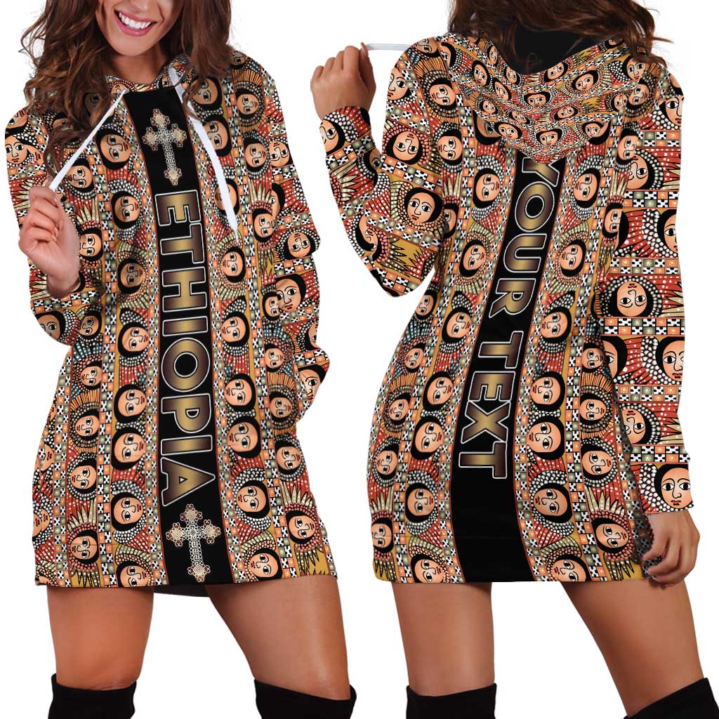 Personalized Ethiopian Tewahedo Angel Orthodox Hoodie Dress Black Color