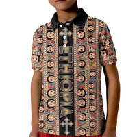Personalized Ethiopian Tewahedo Angel Orthodox Kid Polo Shirt Black Color