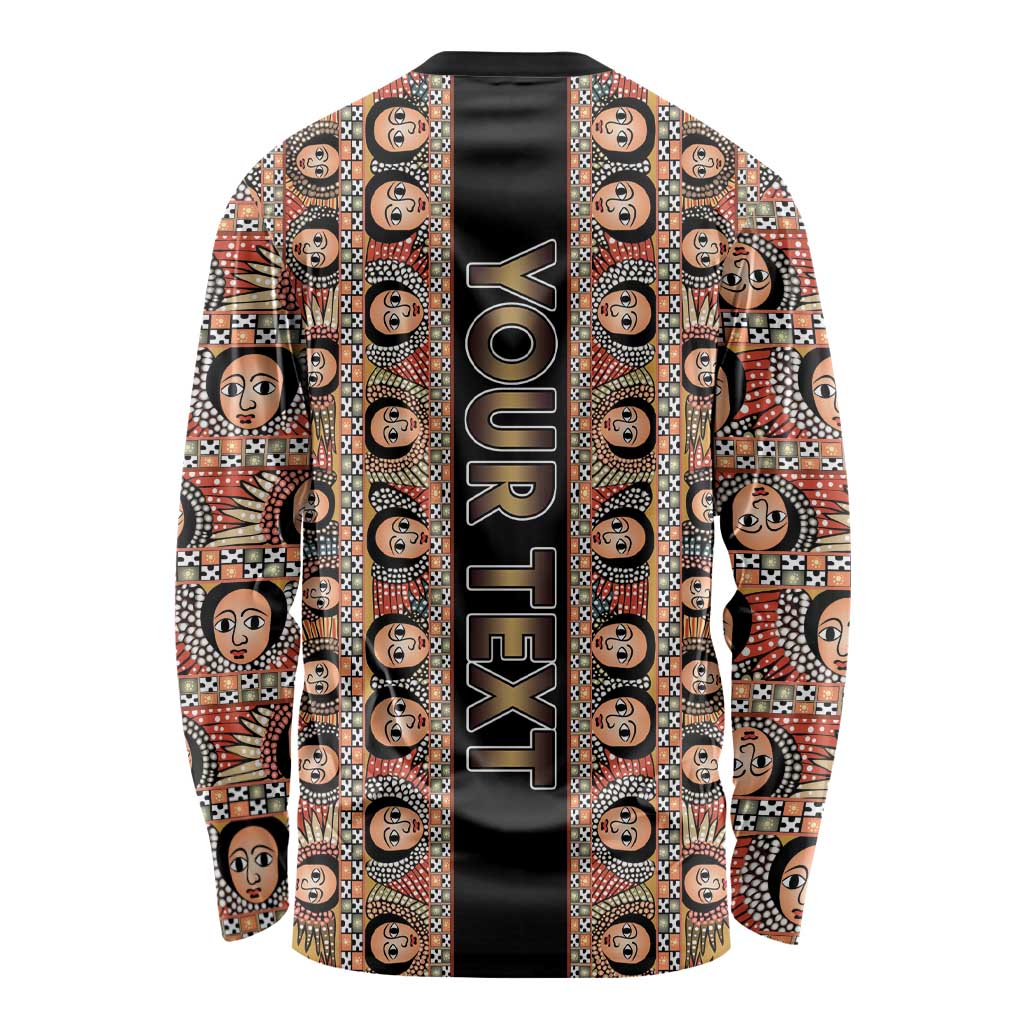 Personalized Ethiopian Tewahedo Angel Orthodox Long Sleeve Shirt Black Color