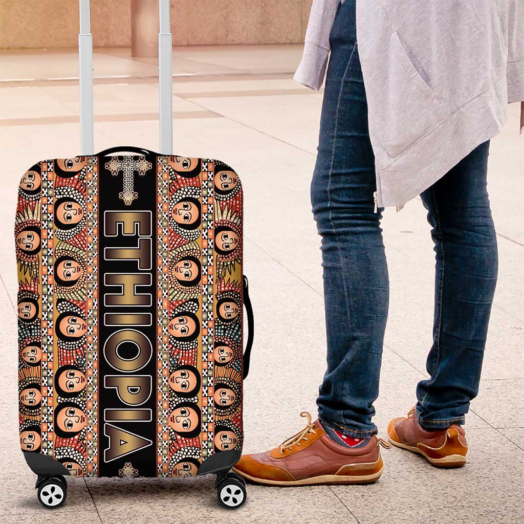 Ethiopian Tewahedo Angel Orthodox Luggage Cover Black Color