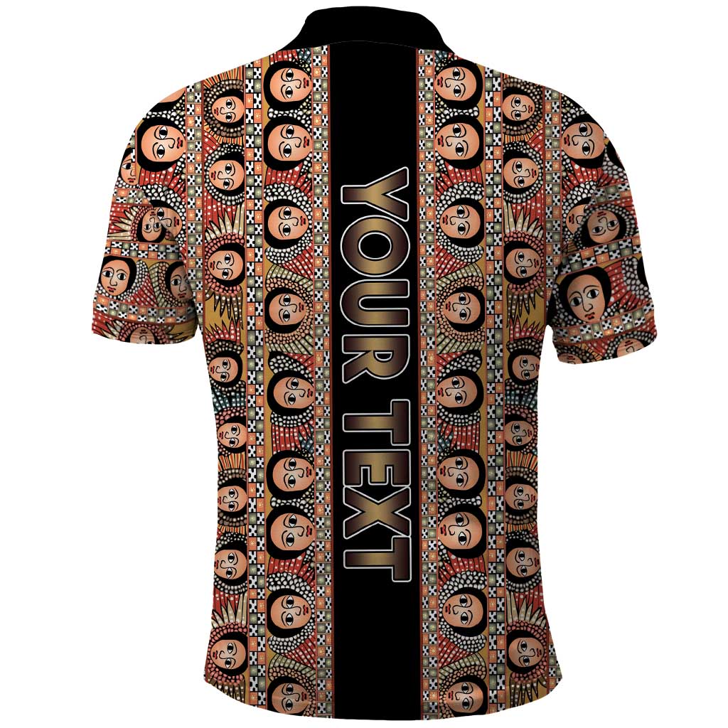 Personalized Ethiopian Tewahedo Angel Orthodox Polo Shirt Black Color