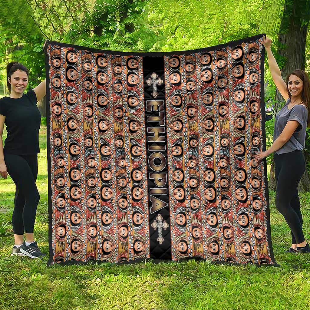 Ethiopian Tewahedo Angel Orthodox Quilt Black Color