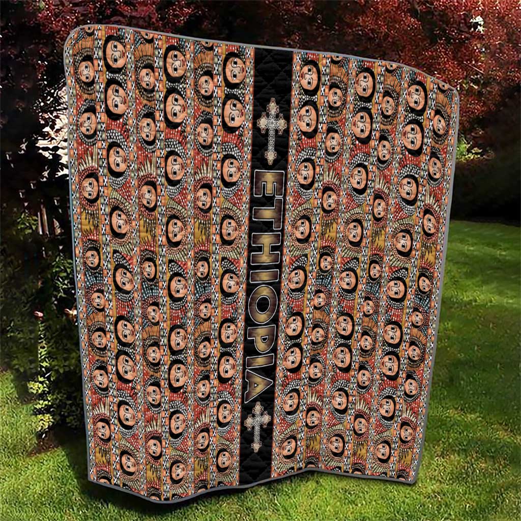 Ethiopian Tewahedo Angel Orthodox Quilt Black Color