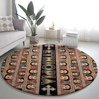 Ethiopian Tewahedo Angel Orthodox Round Carpet Black Color