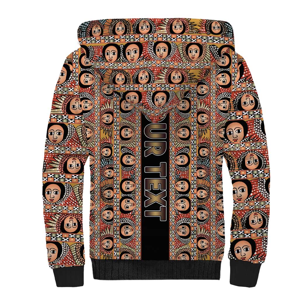 Personalized Ethiopian Tewahedo Angel Orthodox Sherpa Hoodie Black Color