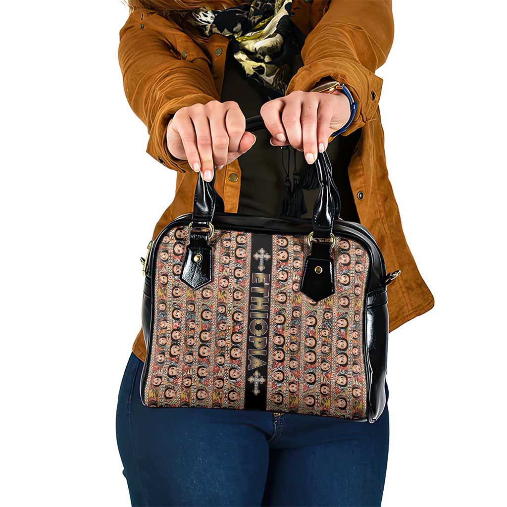 Ethiopian Tewahedo Angel Orthodox Shoulder Handbag Black Color