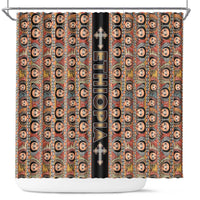 Ethiopian Tewahedo Angel Orthodox Shower Curtain Black Color