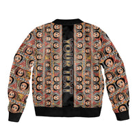 Personalized Ethiopian Tewahedo Angel Orthodox Sleeve Zip Bomber Jacket Black Color