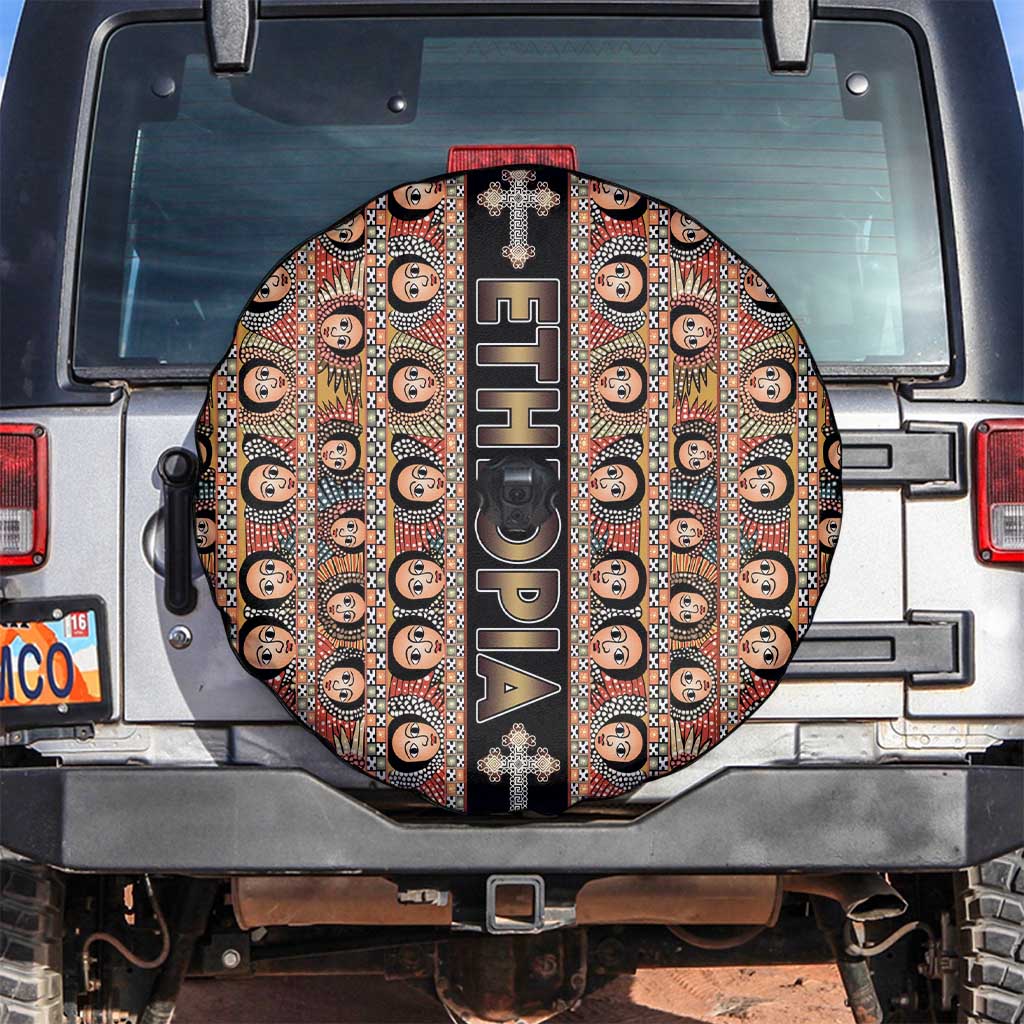 Ethiopian Tewahedo Angel Orthodox Spare Tire Cover Black Color