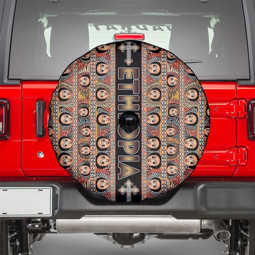 Ethiopian Tewahedo Angel Orthodox Spare Tire Cover Black Color
