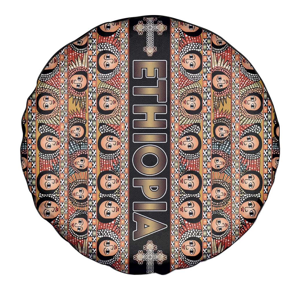 Ethiopian Tewahedo Angel Orthodox Spare Tire Cover Black Color