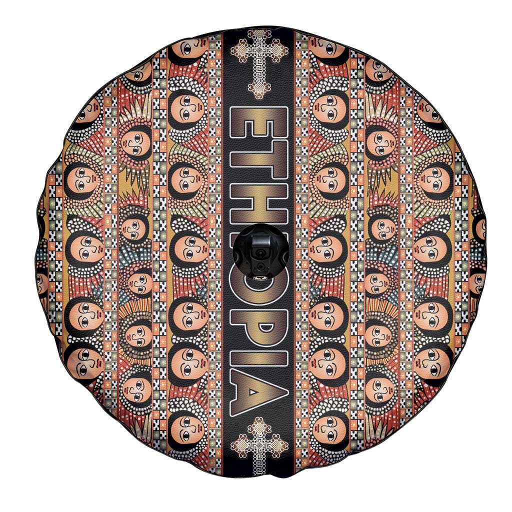Ethiopian Tewahedo Angel Orthodox Spare Tire Cover Black Color