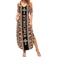 Personalized Ethiopian Tewahedo Angel Orthodox Summer Maxi Dress Black Color