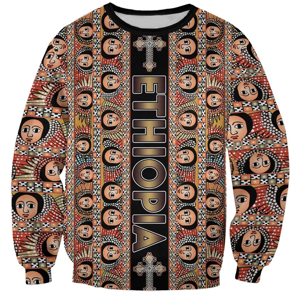 Personalized Ethiopian Tewahedo Angel Orthodox Sweatshirt Black Color