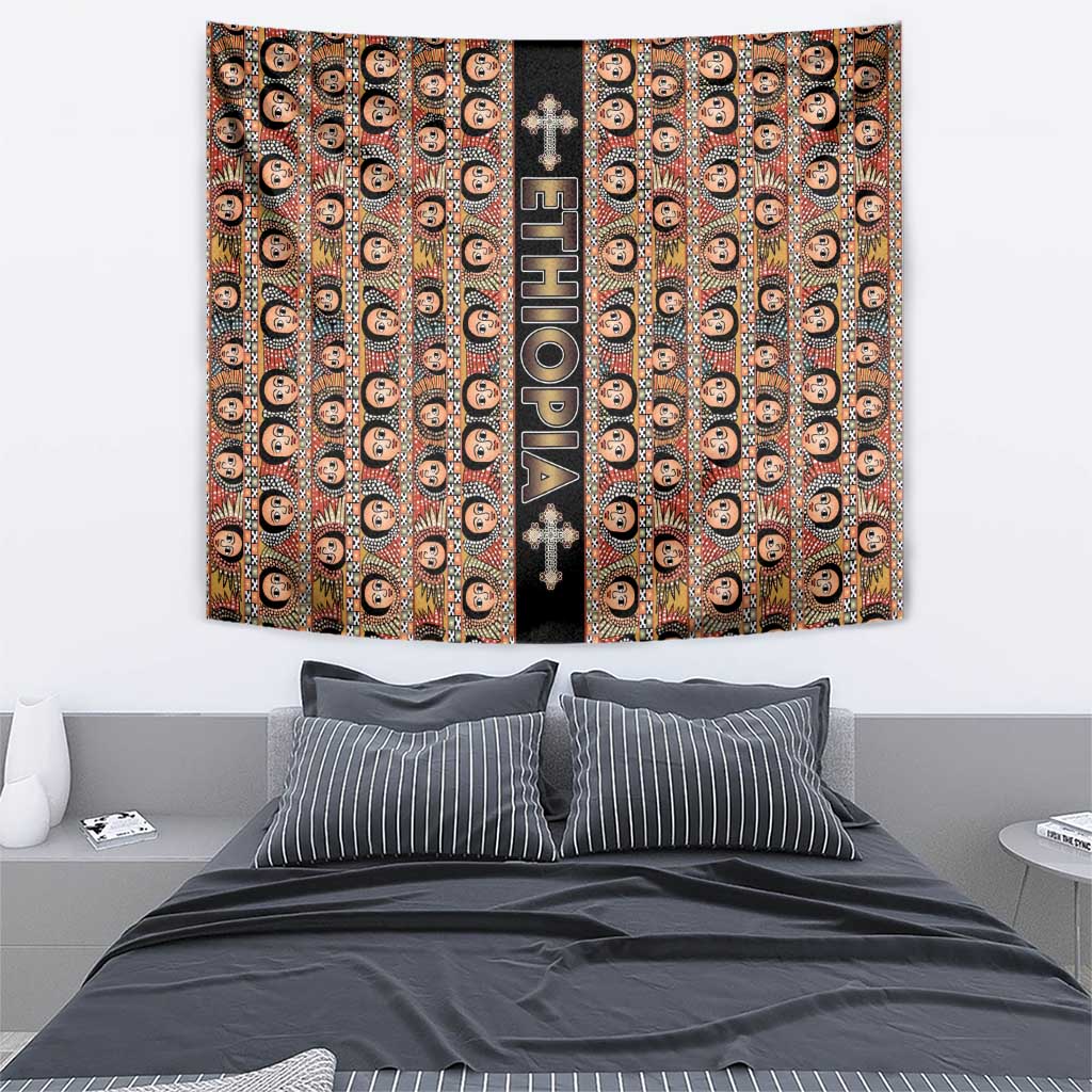 Ethiopian Tewahedo Angel Orthodox Tapestry Black Color