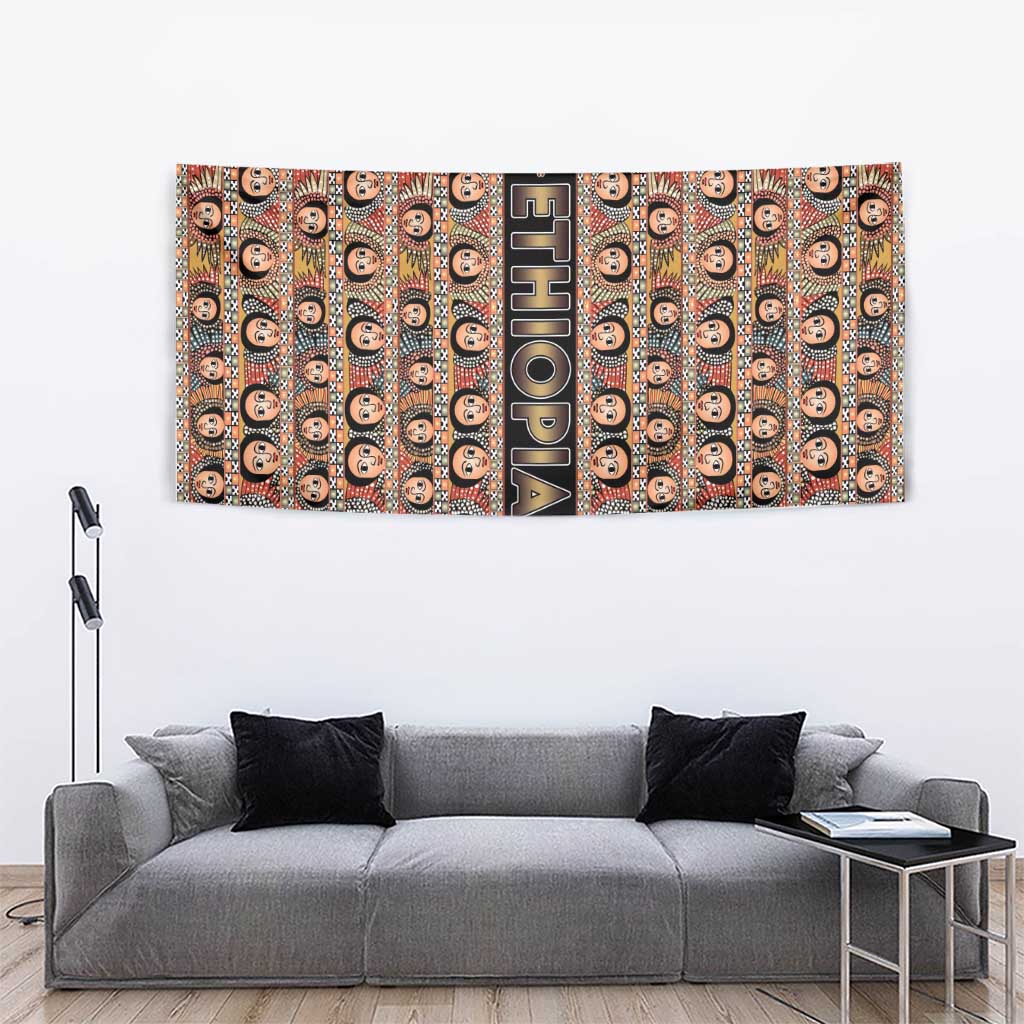 Ethiopian Tewahedo Angel Orthodox Tapestry Black Color