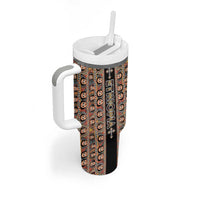 Personalized Ethiopian Tewahedo Angel Orthodox Tumbler With Handle Black Color
