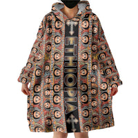 Personalized Ethiopian Tewahedo Angel Orthodox Wearable Blanket Hoodie Black Color