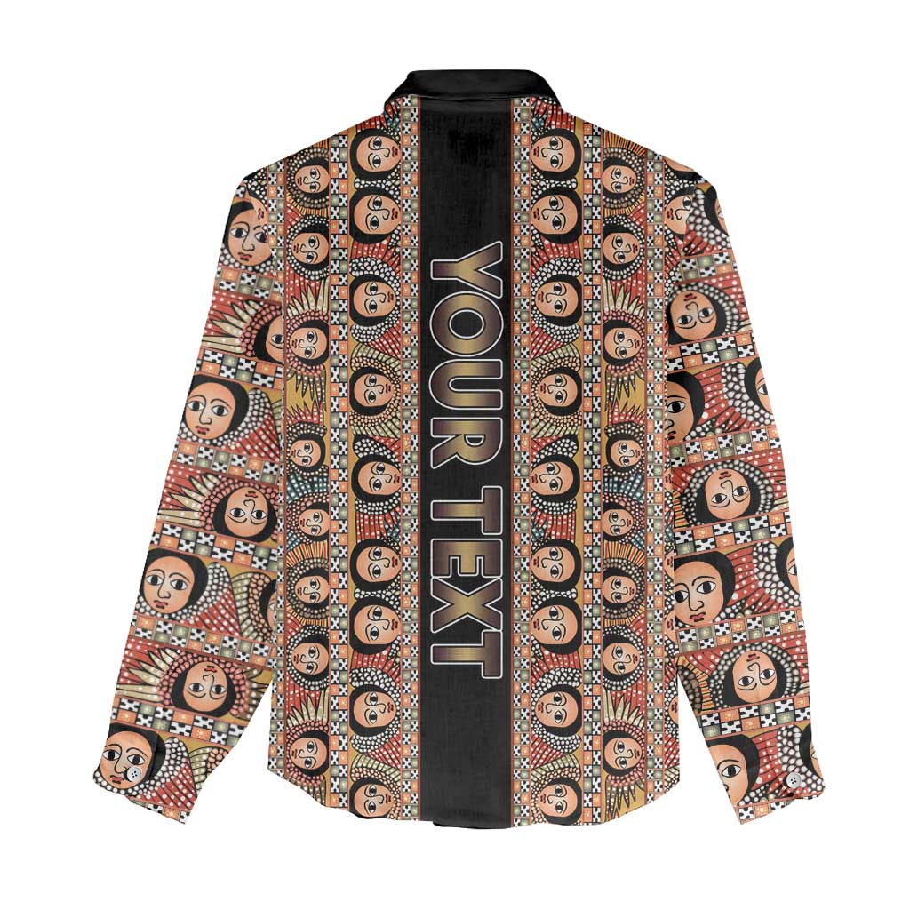 Personalized Ethiopian Tewahedo Angel Orthodox Women Casual Shirt Black Color