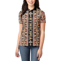 Personalized Ethiopian Tewahedo Angel Orthodox Women Polo Shirt Black Color