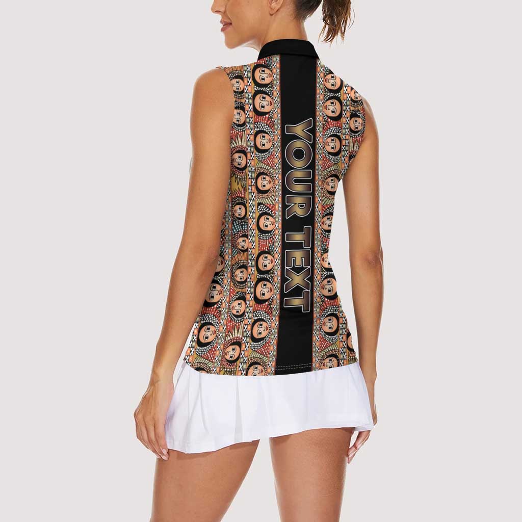 Personalized Ethiopian Tewahedo Angel Orthodox Women Sleeveless Polo Shirt Black Color