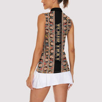 Personalized Ethiopian Tewahedo Angel Orthodox Women Sleeveless Polo Shirt Black Color
