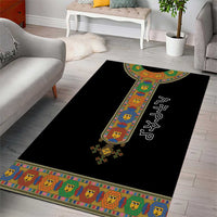 Ethiopia Saba Kemis Area Rug Habesha Style Black Color