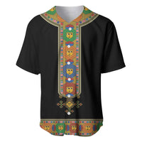 Ethiopia Saba Kemis Baseball Jersey Habesha Style Black Color