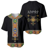 Ethiopia Saba Kemis Baseball Jersey Habesha Style Black Color