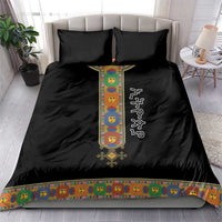 Ethiopia Saba Kemis Bedding Set Habesha Style Black Color