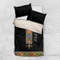 Ethiopia Saba Kemis Bedding Set Habesha Style Black Color