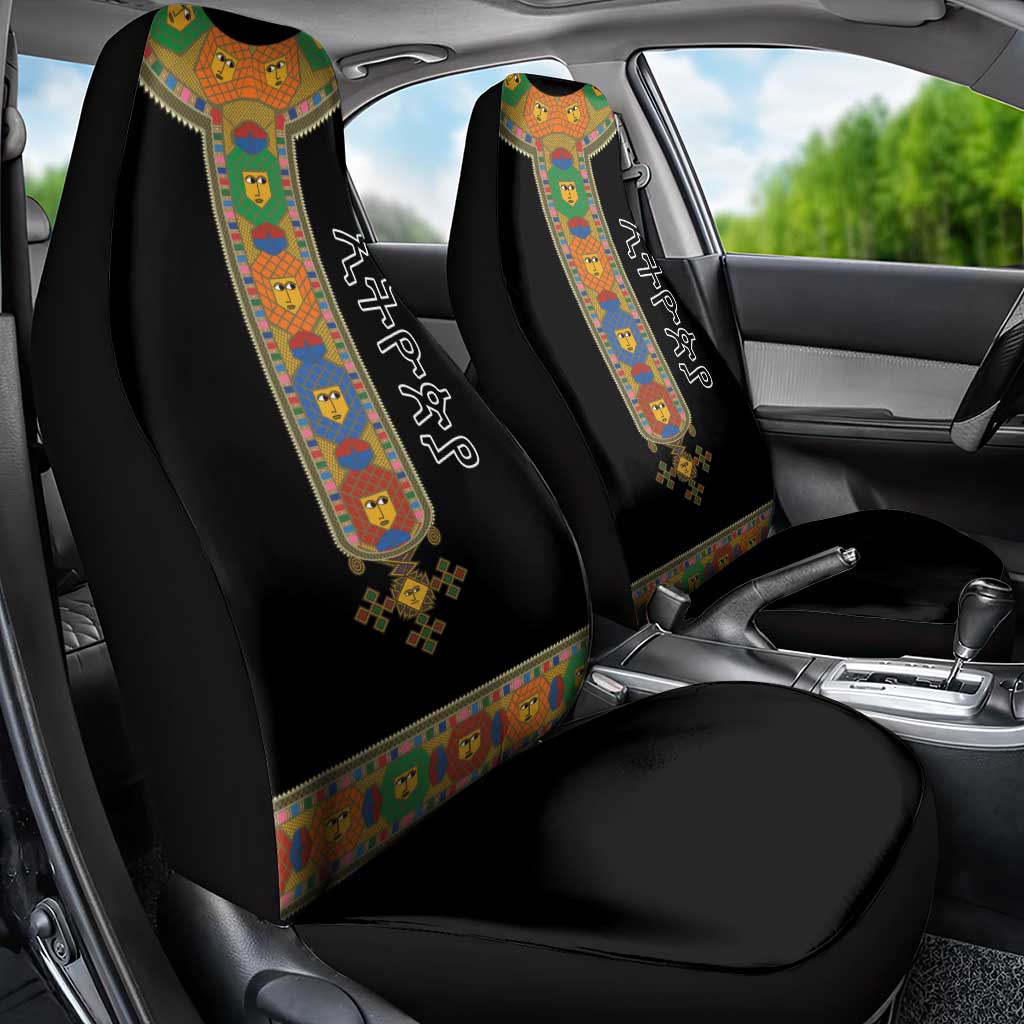 Ethiopia Saba Kemis Car Seat Cover Habesha Style Black Color